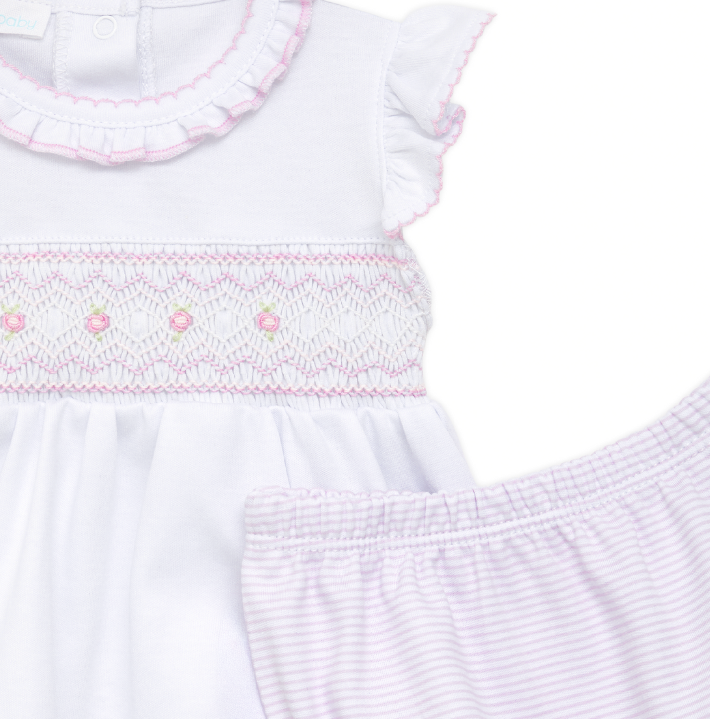 MB Julia Smocked Ruffle Diaper Cover Set Pink