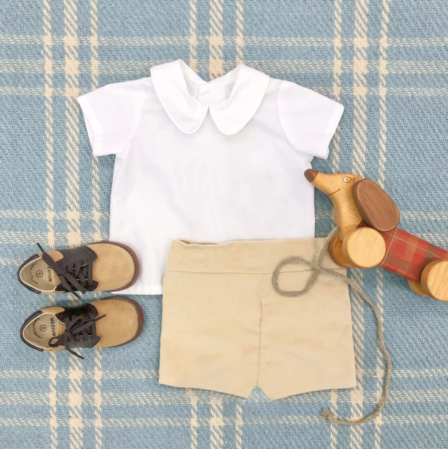 TBBC Peter Pan Onesie/Shirt White Woven Short Sleeve