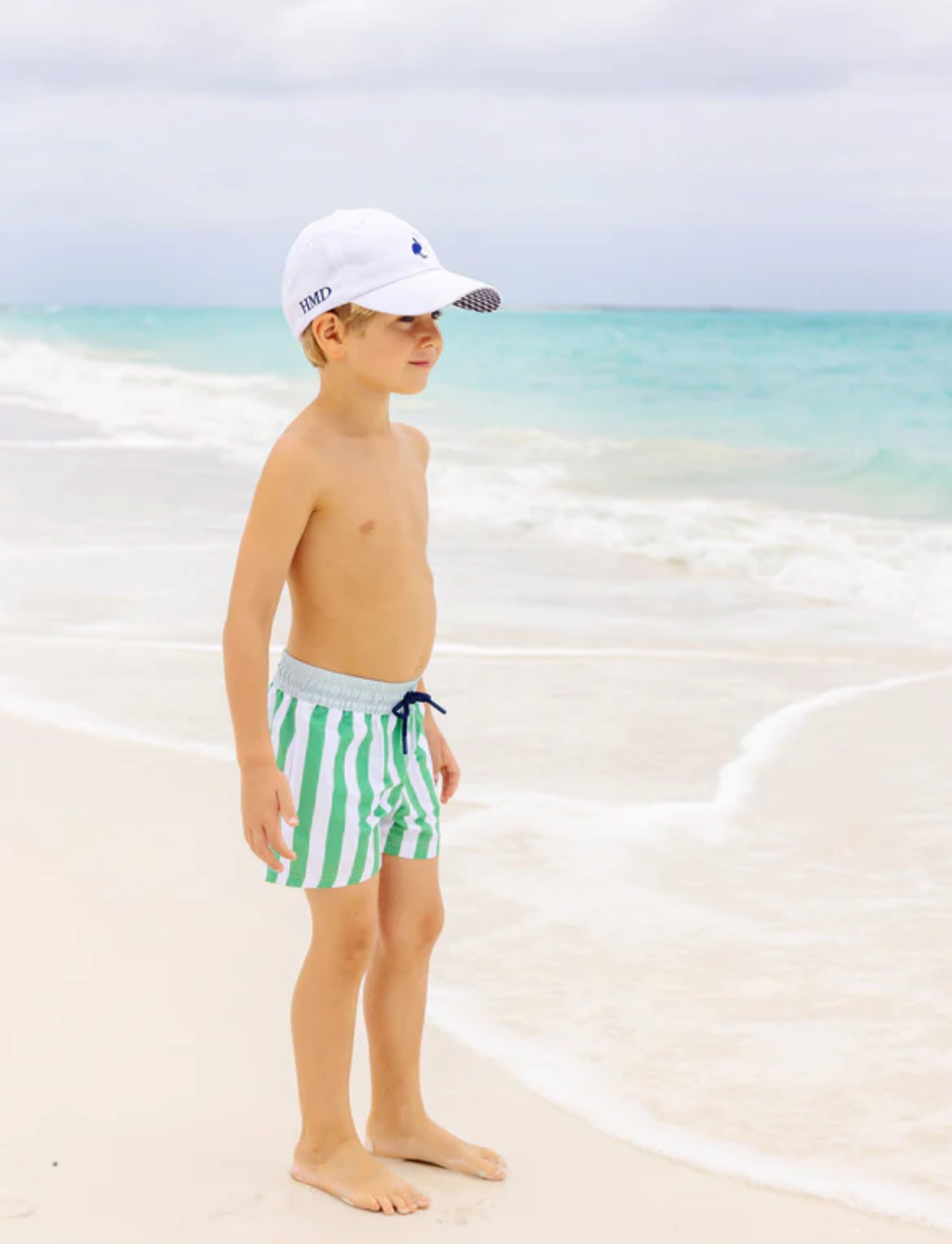 TBBC Turtle Bay Swim Trunks Kiawah Kelly Green Stripe BHB