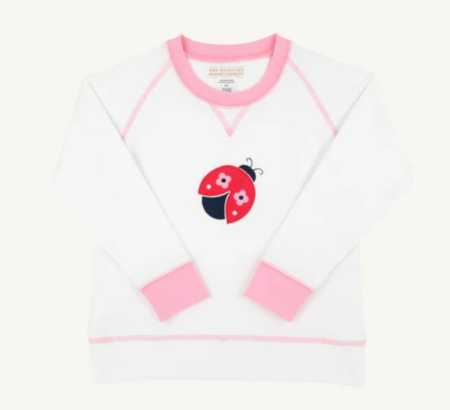 TBBC Cassidy Comfy Crewneck Ladybug Applique WAW