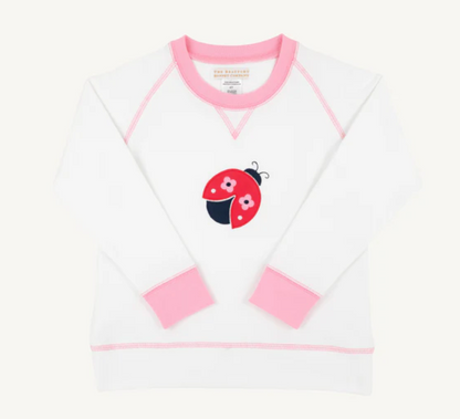 TBBC Cassidy Comfy Crewneck Ladybug Applique WAW