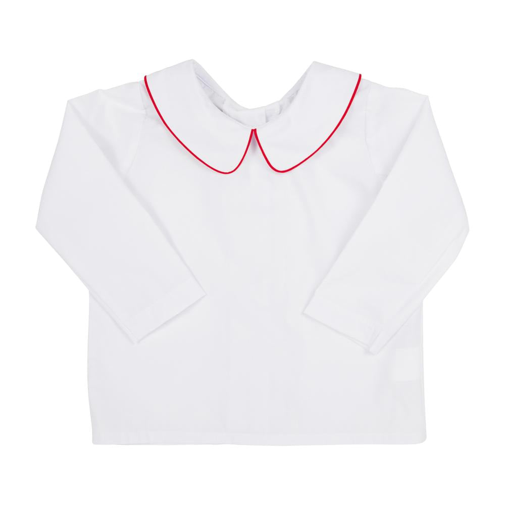 TBBC Peter Pan Shirt Woven LS White/Red