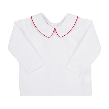 TBBC Peter Pan Shirt Woven LS White/Red