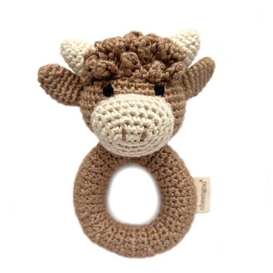 Highland Cow Hand Crochet Rattle