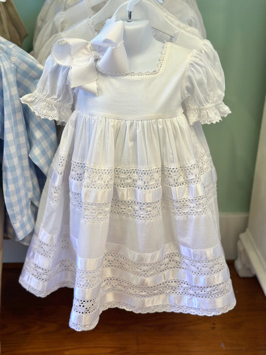Cotton Kids White Lace Flower Girl Dress
