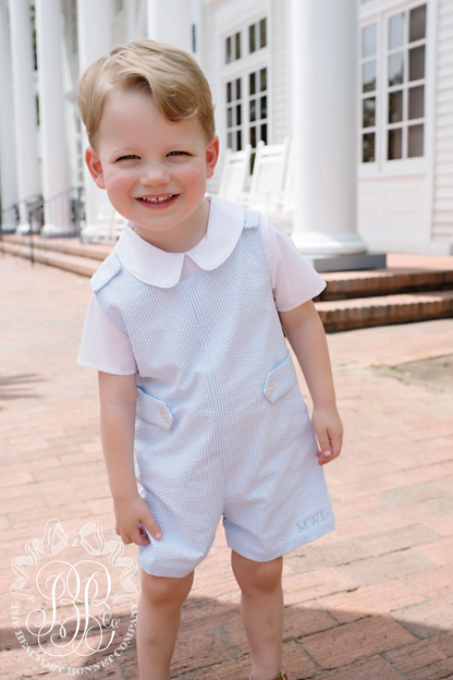 TBBC Peter Pan Onesie/Shirt White Woven Short Sleeve
