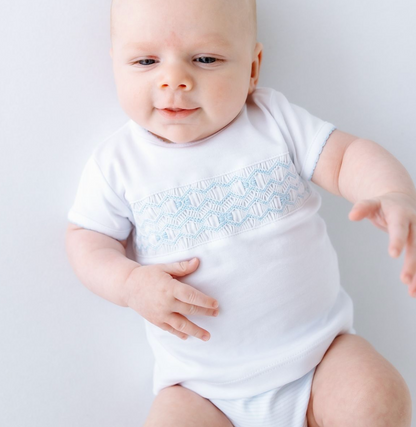 MB Jacob Smocked Diaper Cover Set Light Blue