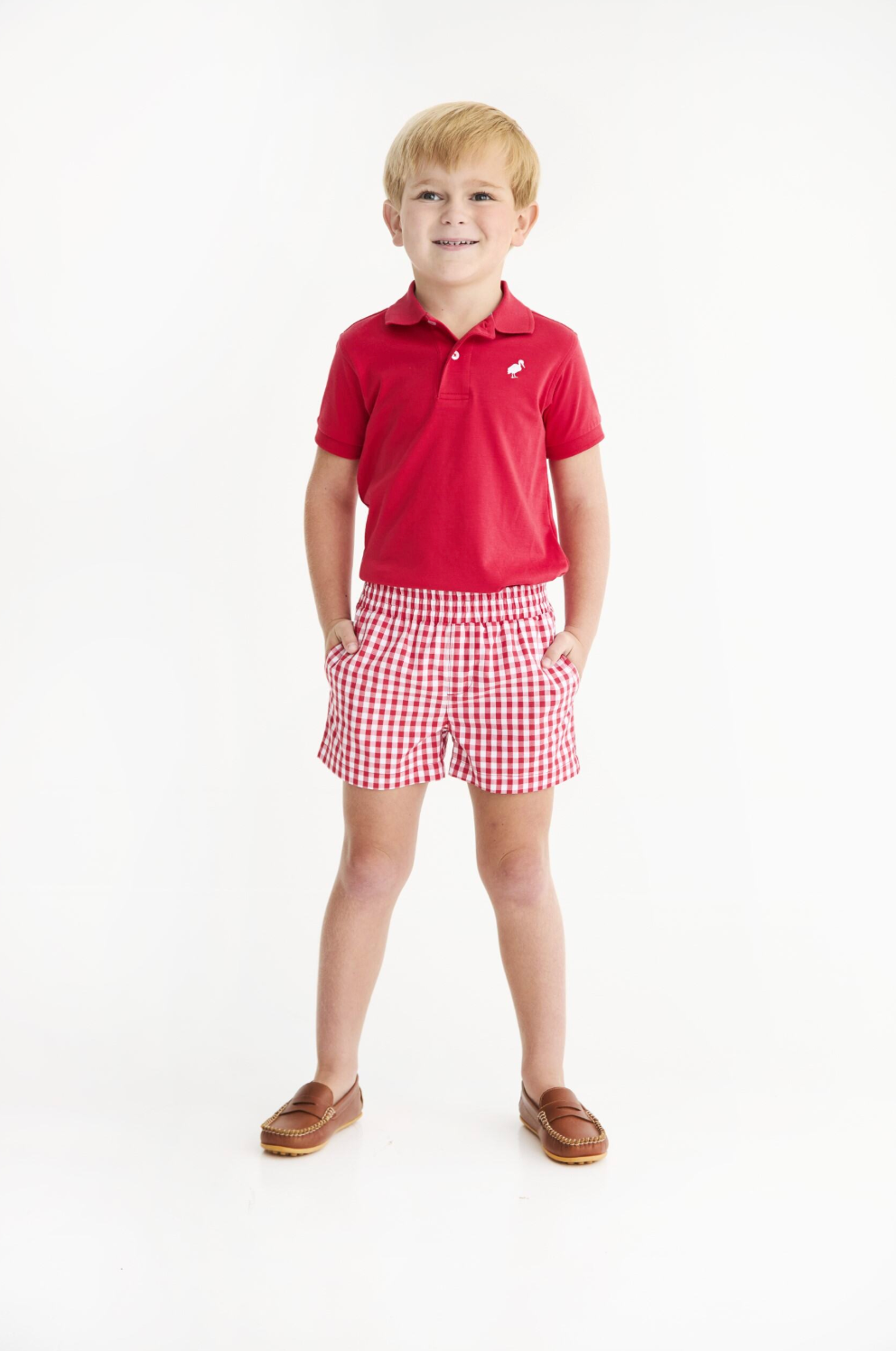 TBBC Sheffield Shorts Richmond Red Gingham (Belhaven Blue Stork)