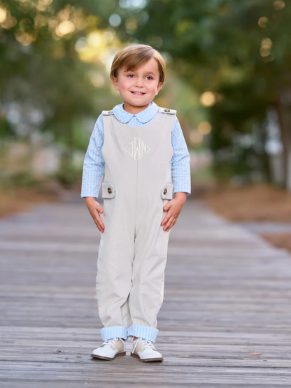 TBBC Peter Pan Collar Shirt & Onesie (Long Sleeve Woven) Get in Line