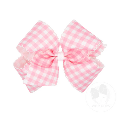 King Moonstitch Gingham Print Bow Wee Ones