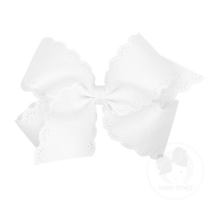 Small King Eyelet Embossed Grosgain Bow Wee Ones