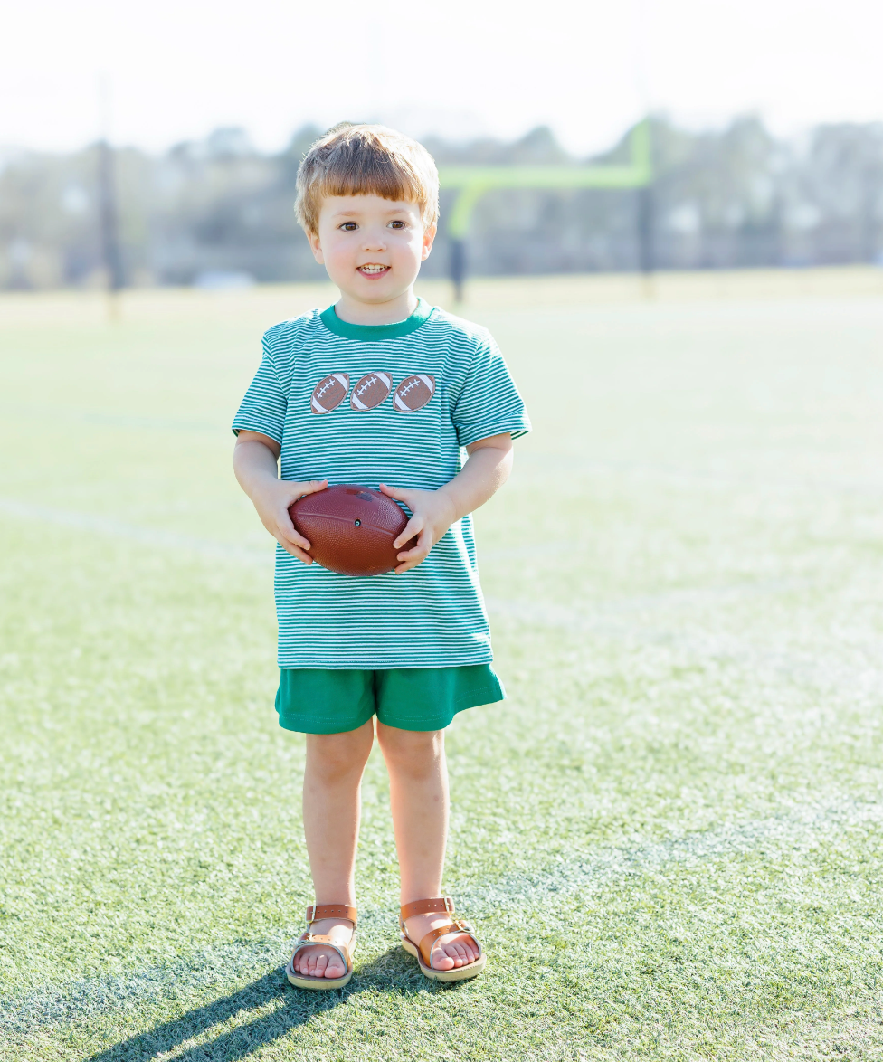 JB Football Trio Shirt - Green Stripe