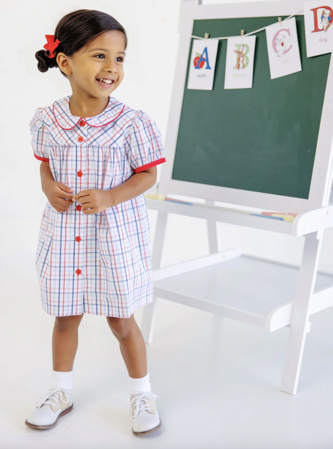 TBBC Tabithas Teachers Pet Dress Whitehall Windowpane/ Richmond Red