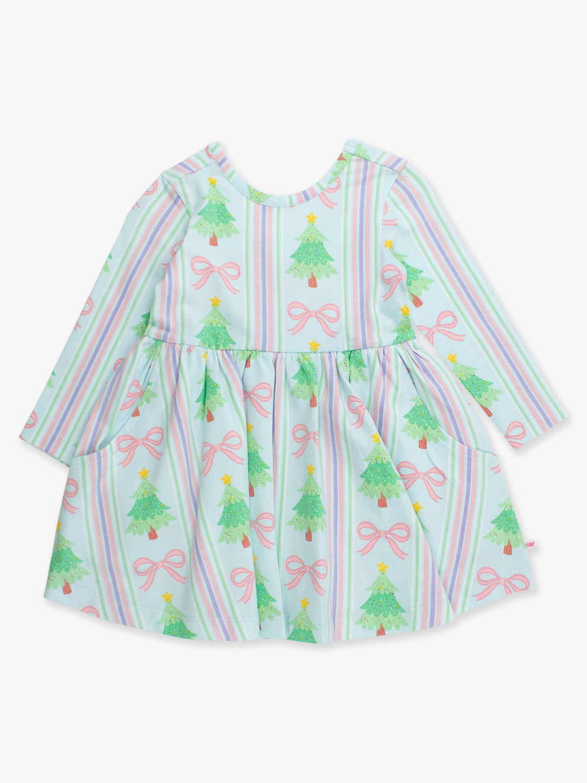 Merry Bow Dreams Knit LS Twirl Dress