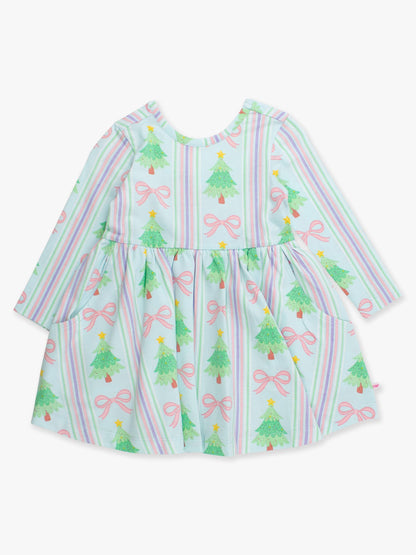 Merry Bow Dreams Knit LS Twirl Dress