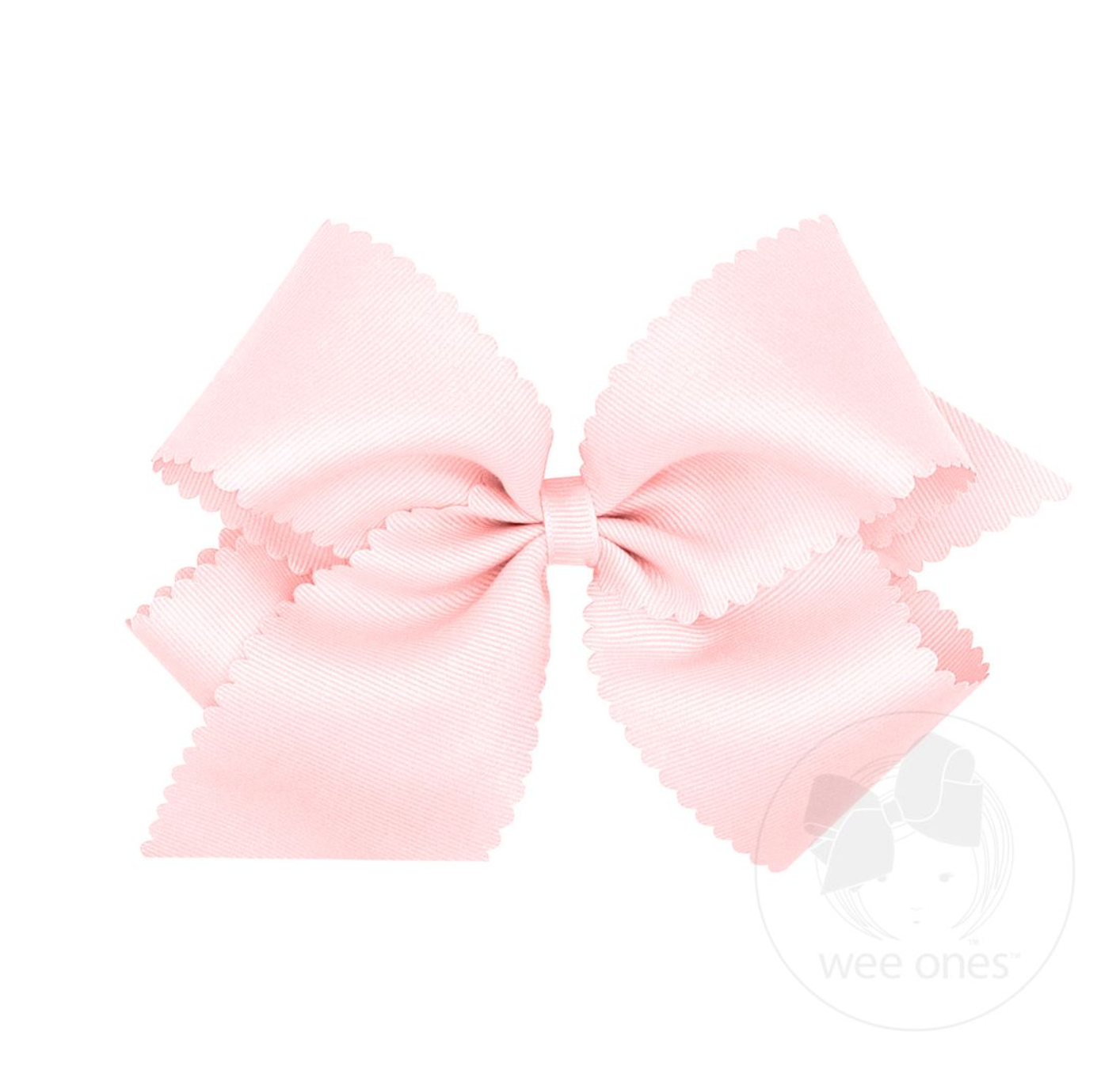 King Grosgrain Hair Bow Scalloped Edge Wee Ones