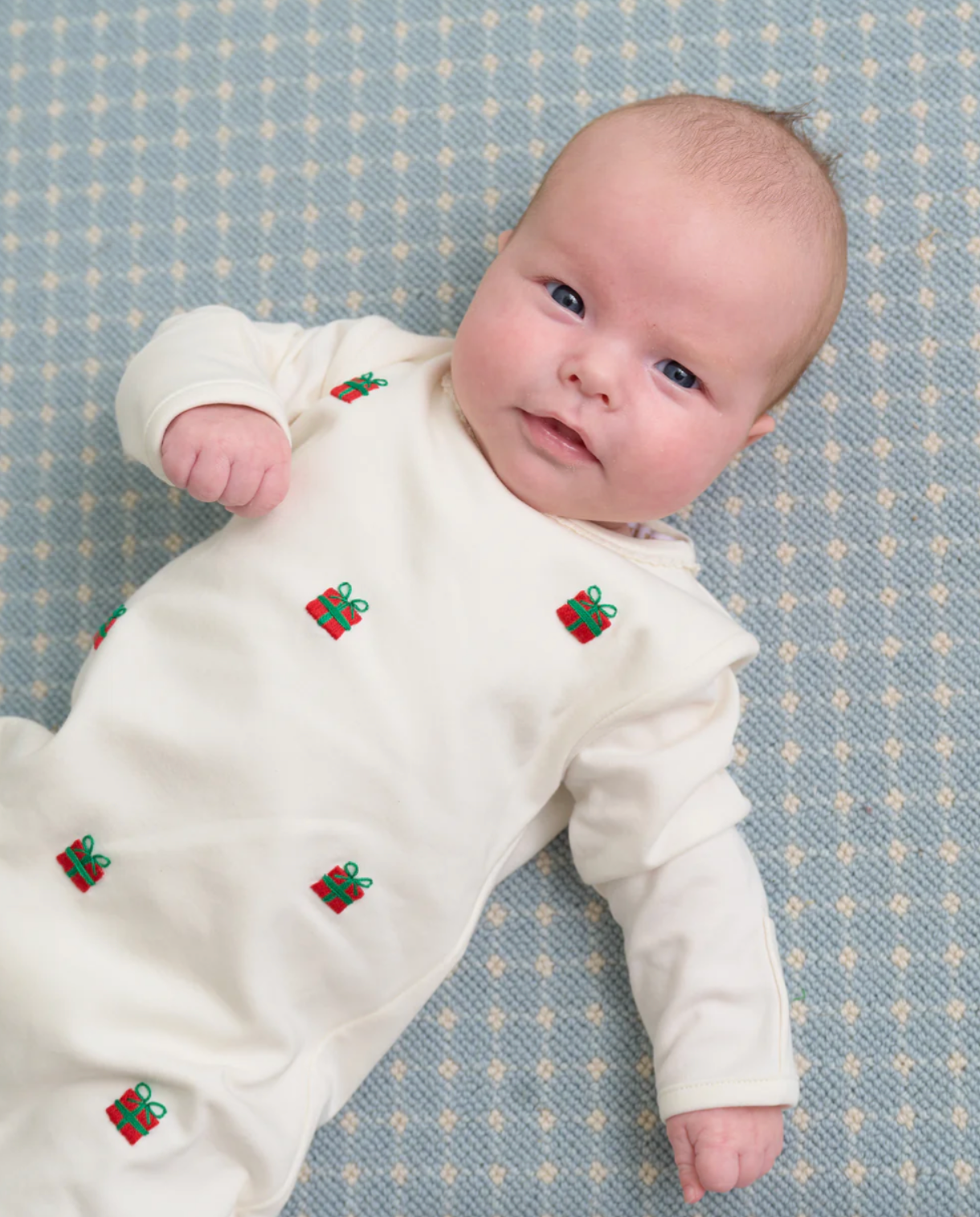 TBBC Rock Me Romper Palmetto Pearl with Present Embroidery (Unisex)