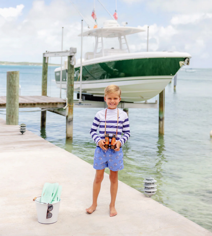 TBBC Walker's Wave Spotter Swim Shirt Nantucket Navy Stripe UPF