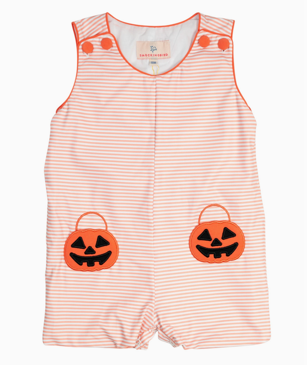 Smockingbird Jackolantern Pockets Striped Knit Shortall