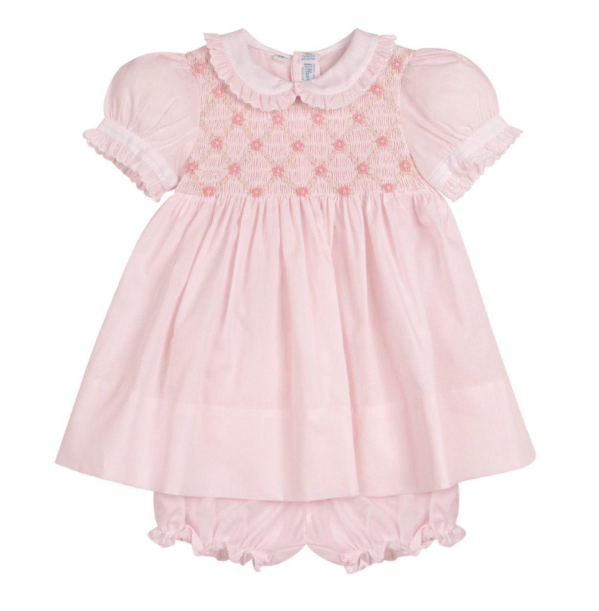 Feltman Dainty Smocked Floral Dress Pink