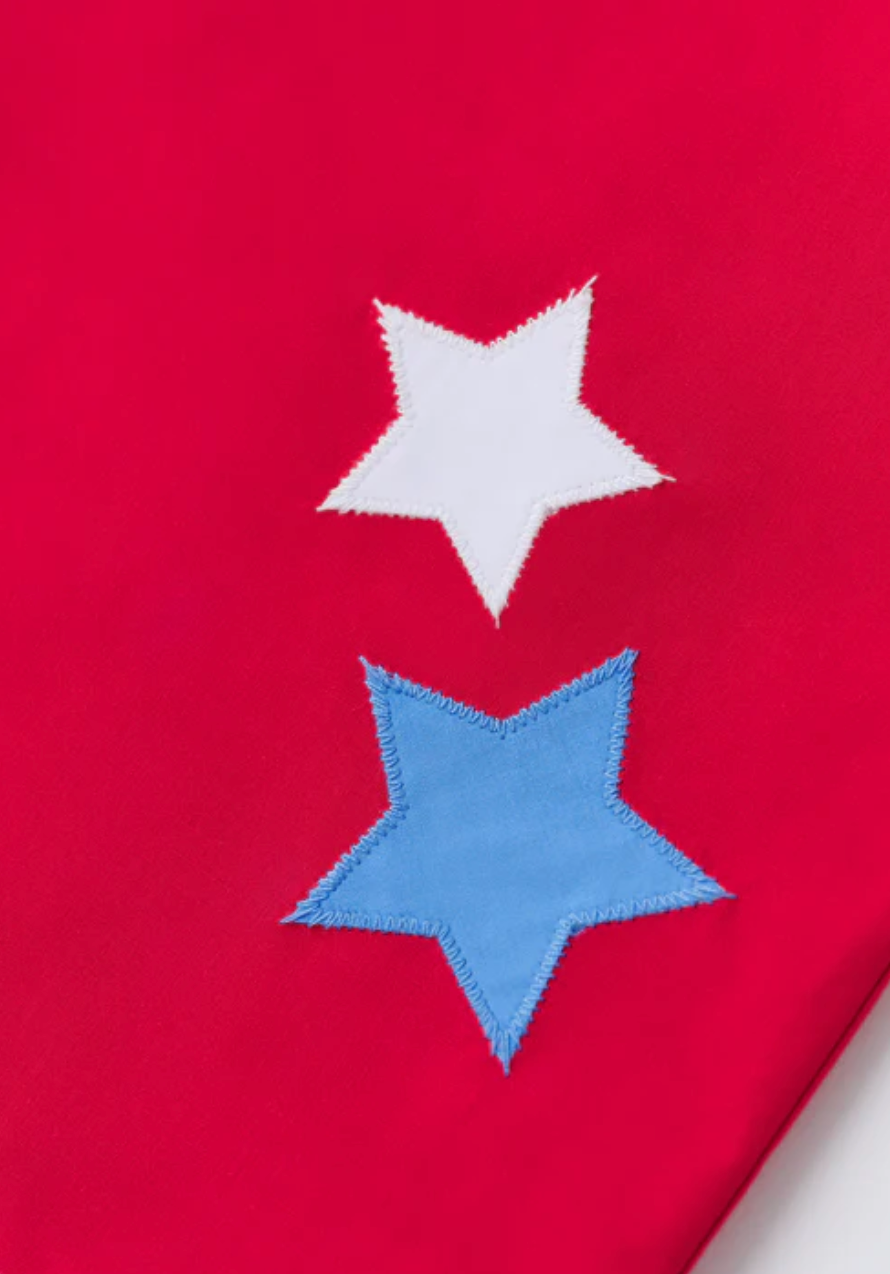 TBBC John Fitz Jon Jon Red with Stars Applique Broadcloth