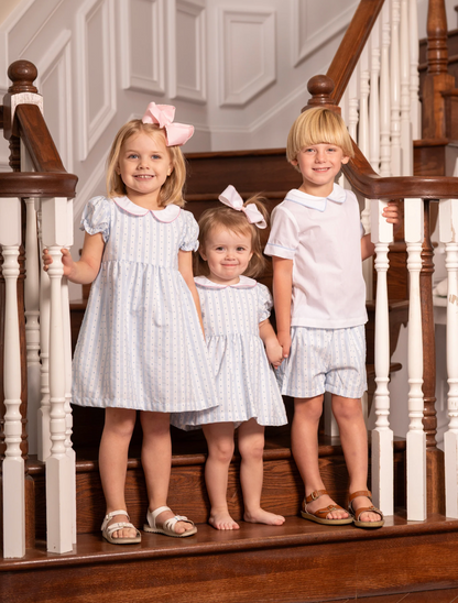 John Blue Stripe Breeze Short Set