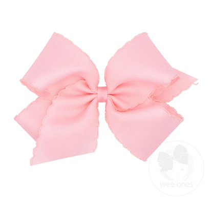 King Grosgrain Hair Bow with Matching Moonstitch Edge Wee Ones