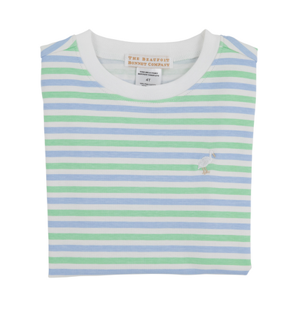 TBBC Carter Crewneck Kennedy Cruise Stripe (Beale St. Blue) w/ Multicolor Stork