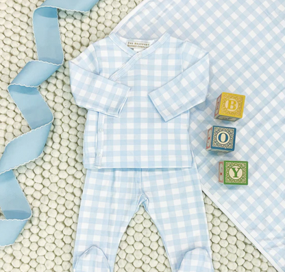 TBBC Baby Buggy Blanket Gingham - Blue or Pink