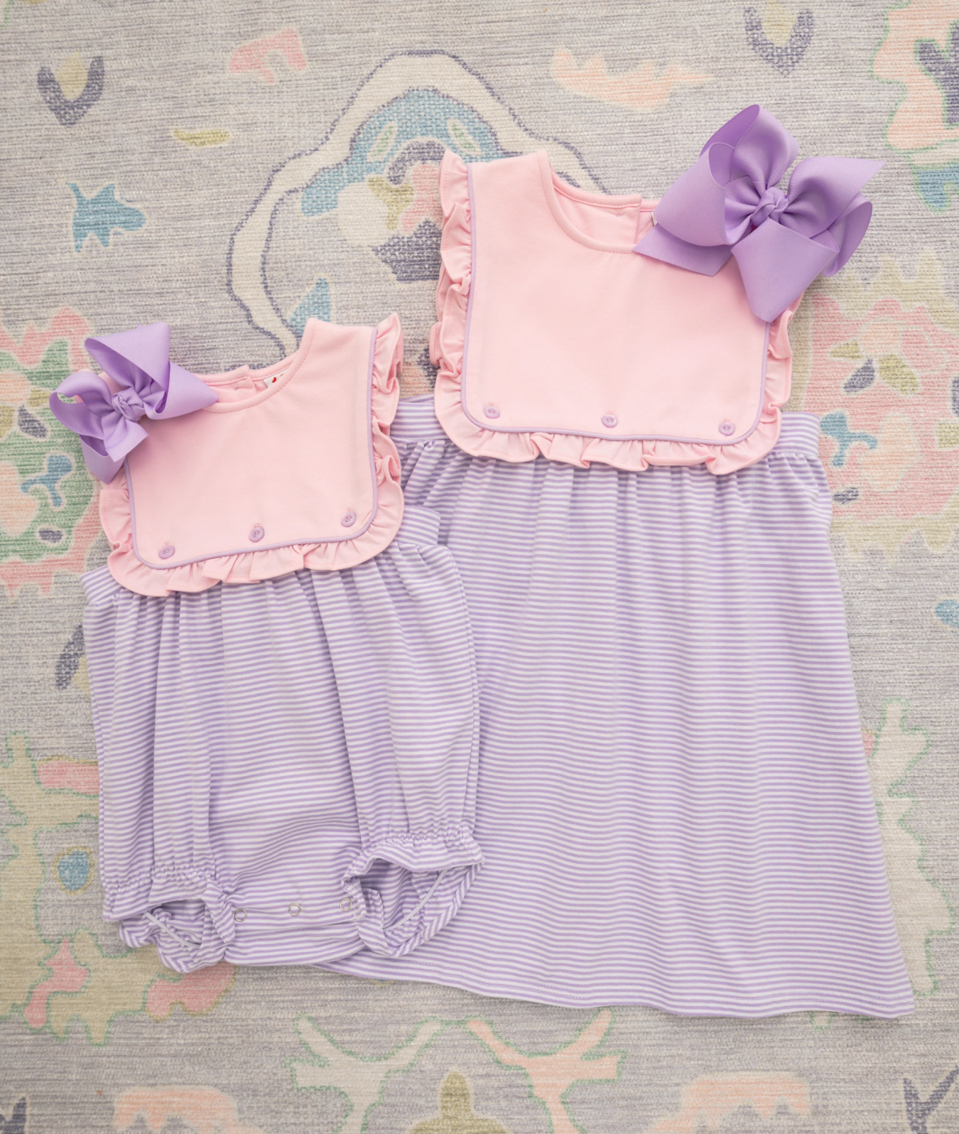 JB Amelia Dress - Pink and Lavender Stripe