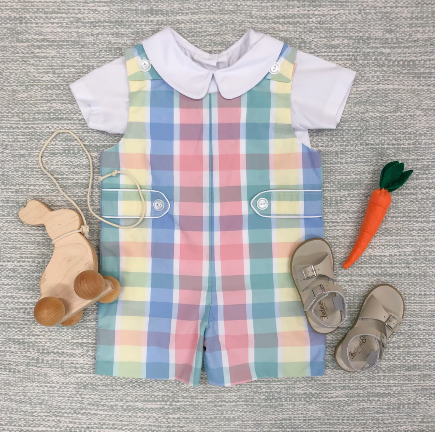 TBBC Peter Pan Onesie/Shirt White Woven Short Sleeve