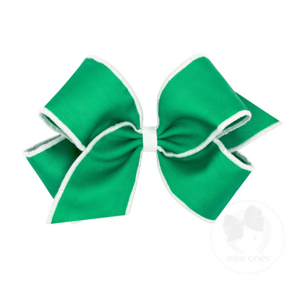 King Sporty Grosgrain Hair Bow with Serged Edge Wee Ones