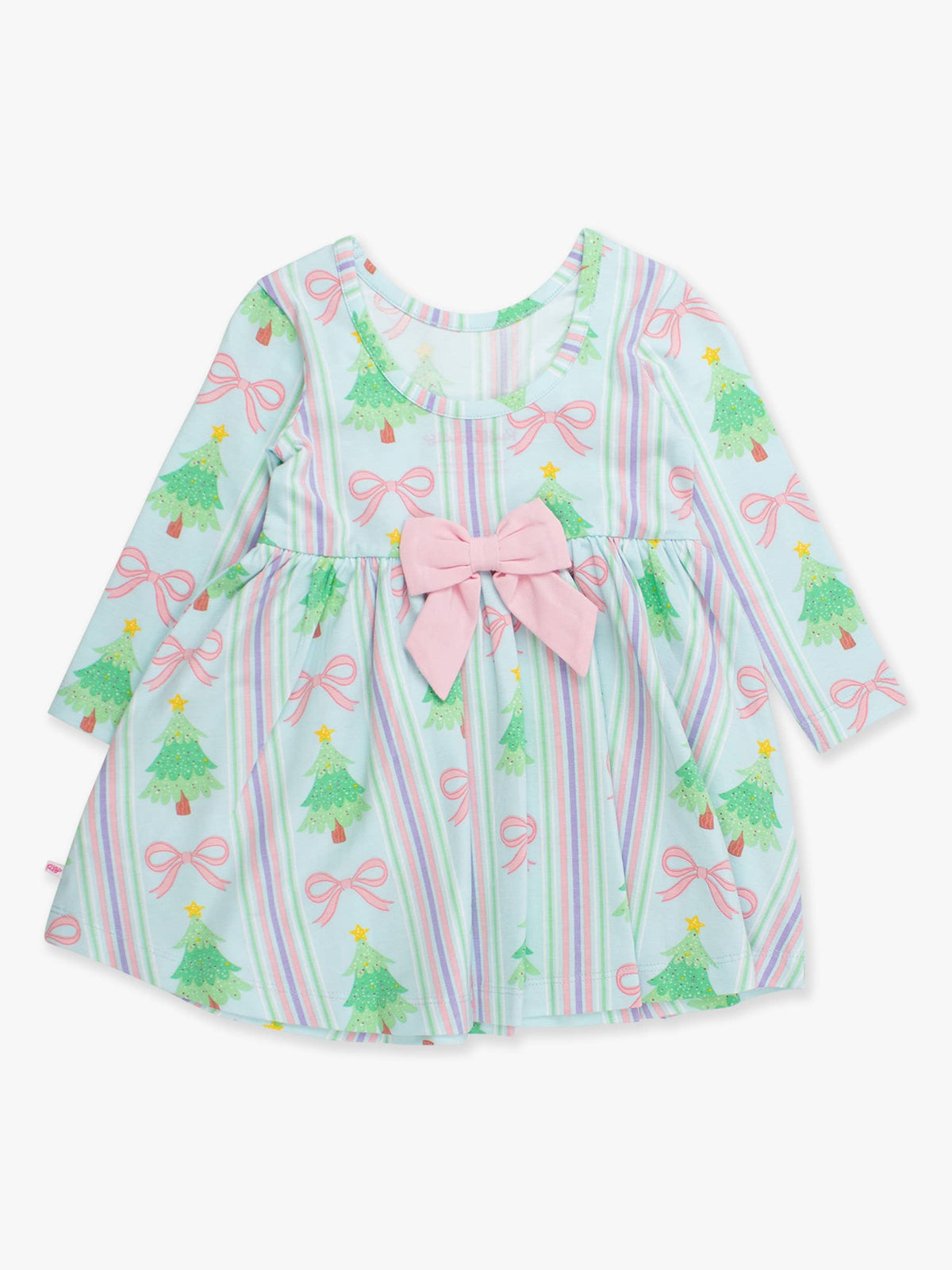 Merry Bow Dreams Knit LS Twirl Dress