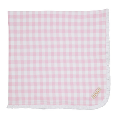 TBBC Baby Buggy Blanket Gingham - Blue or Pink