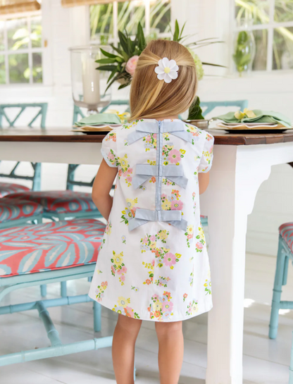 TBBC Betts Bow Dress- Broadcloth Biltmore Blooms/Buckhead Blue