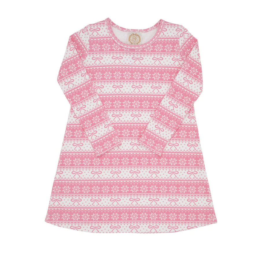 TBBC LS Polly Play Dress Frosty Fairsle (Pink)