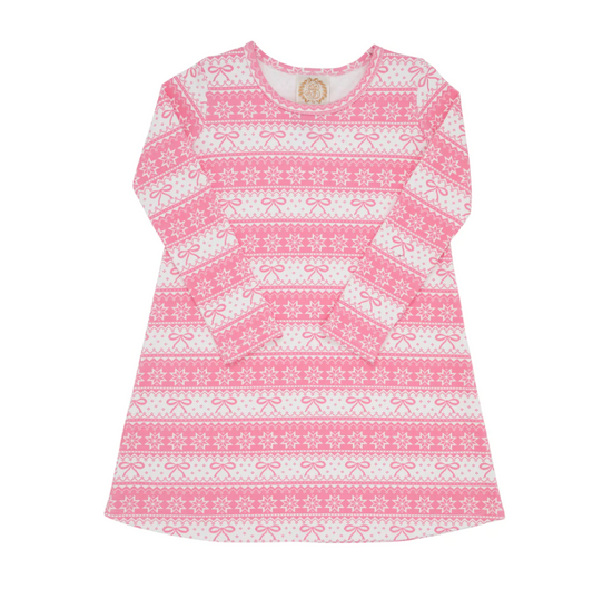 TBBC LS Polly Play Dress Frosty Fairsle (Pink)
