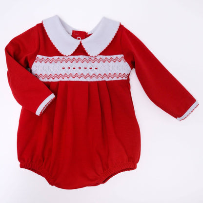 MB Chris Classics Smocked LS Red Unisex Bubble