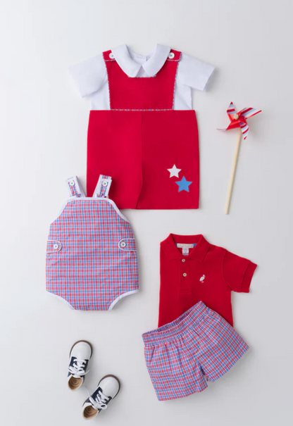 TBBC John Fitz Jon Jon Red with Stars Applique Broadcloth