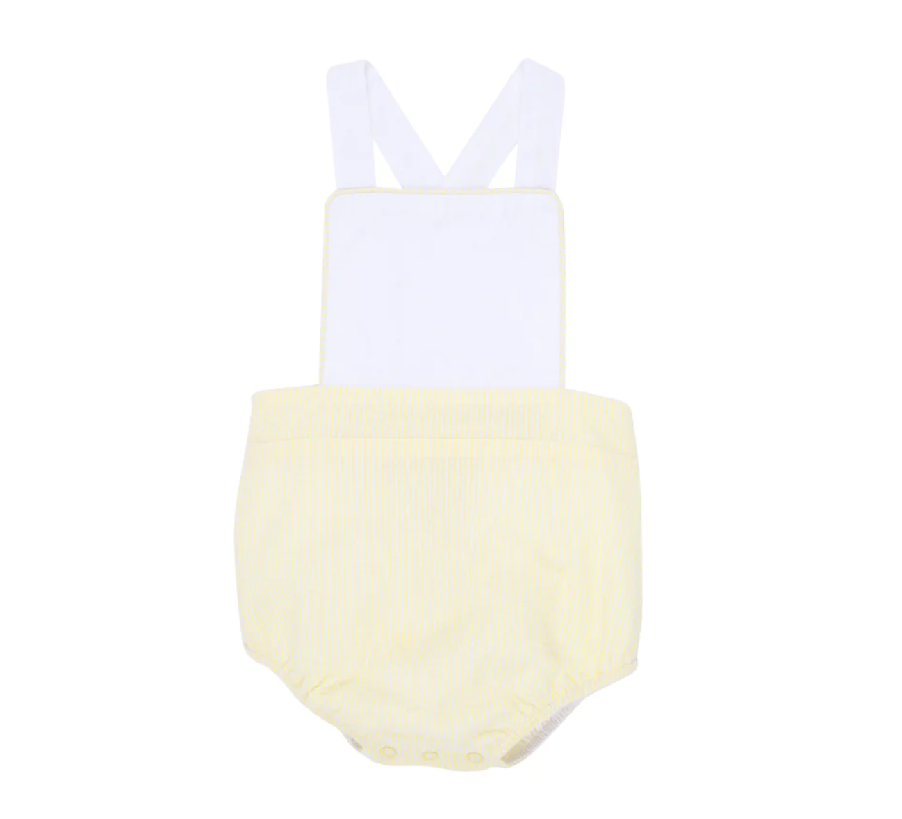 TBBC Sayre Sunsuit Worth Ave White/Seaside Sunny Yellow Seersucker