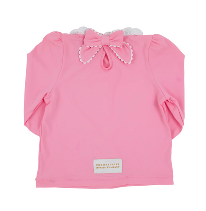 TBBC Winnie's Wave Spotter Swim Shirt Hamptons Hot Pink / White UPF