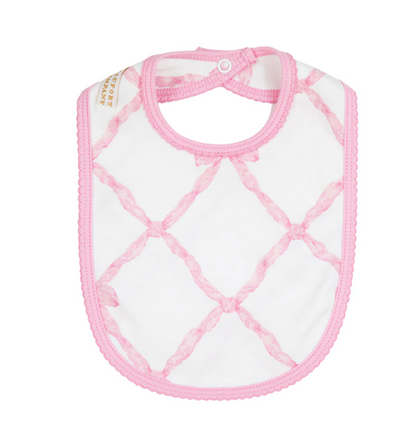 TBBC Burp Me Bib Belle Meade Bow/Pier Party Pink