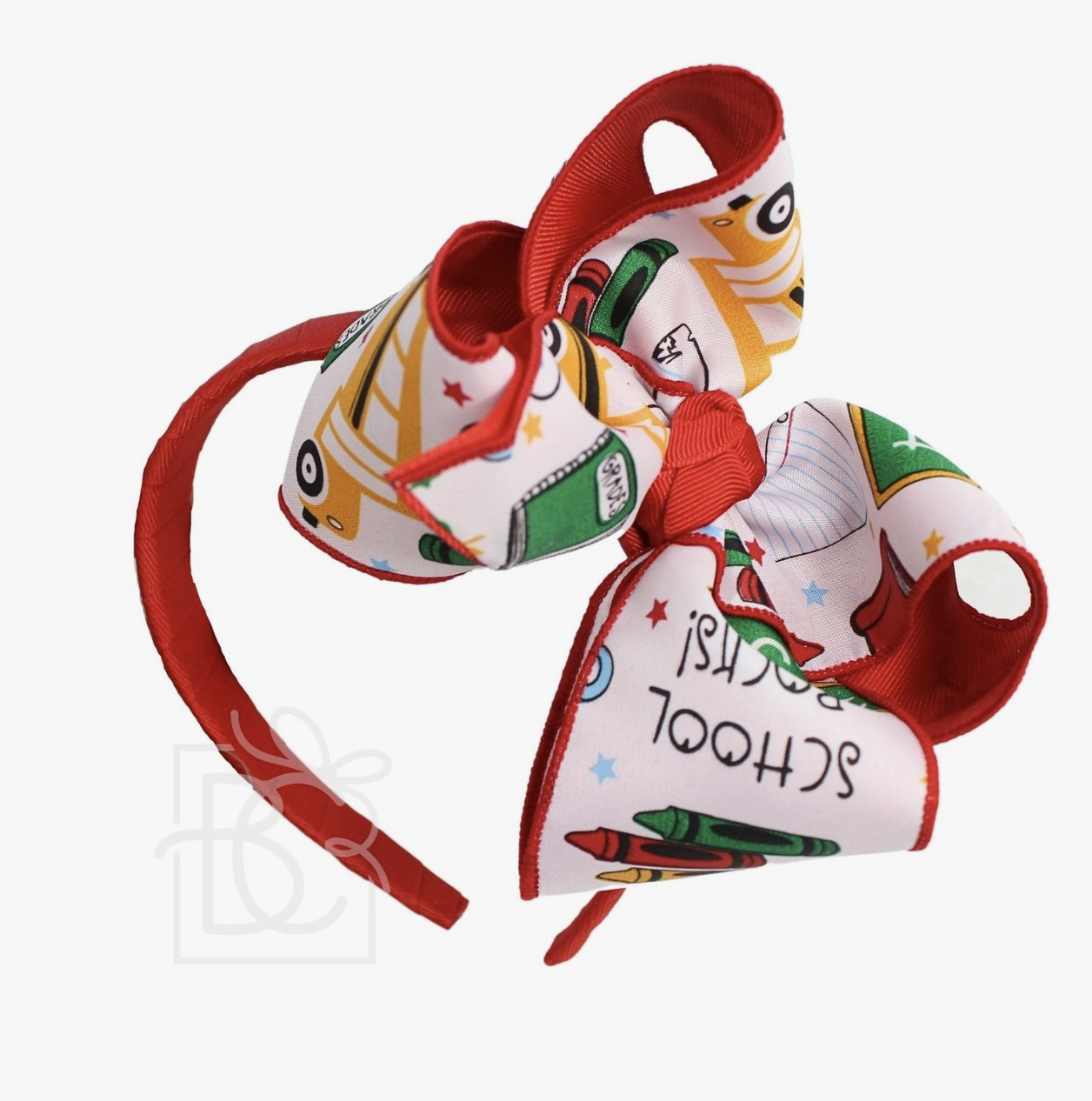 Beyond Creations White /red School Backpack Headband