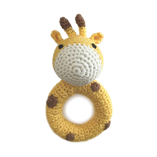 Giraffe Ring Hand Crochet Rattle