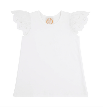 TBBC Ellens Eyelet Top Worth Ave White