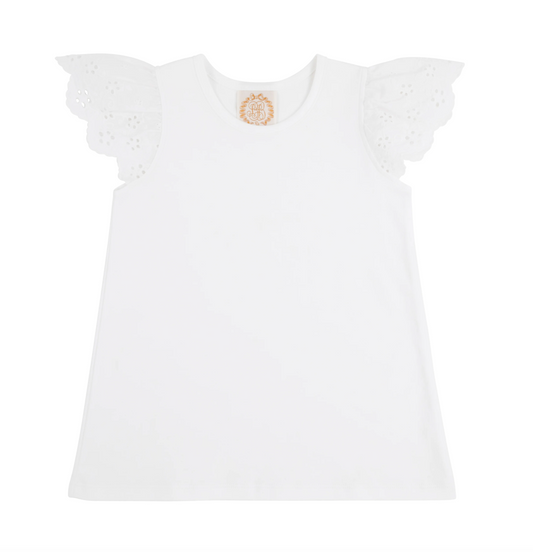 TBBC Ellens Eyelet Top Worth Ave White