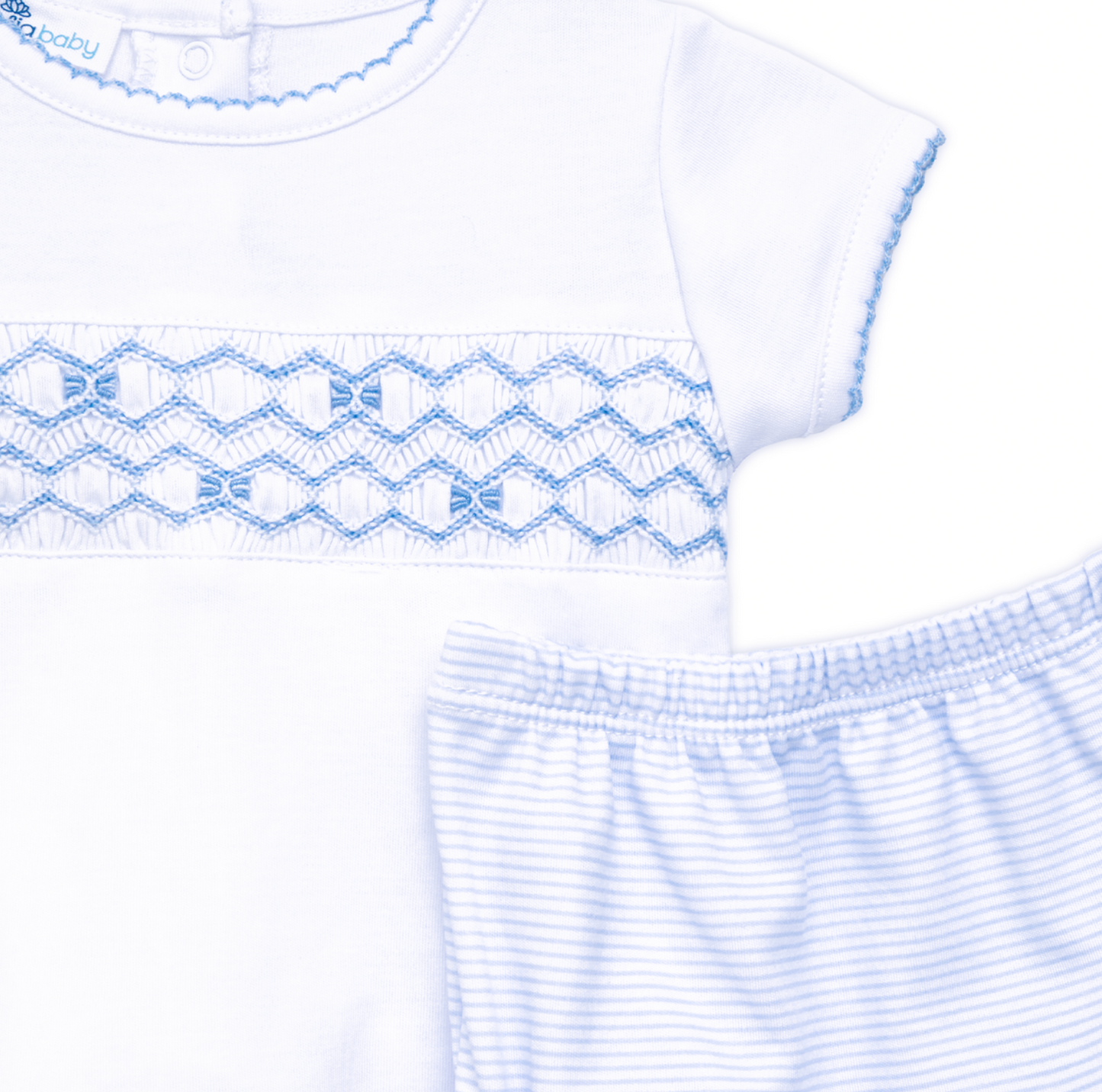 MB Jacob Smocked Diaper Cover Set Light Blue