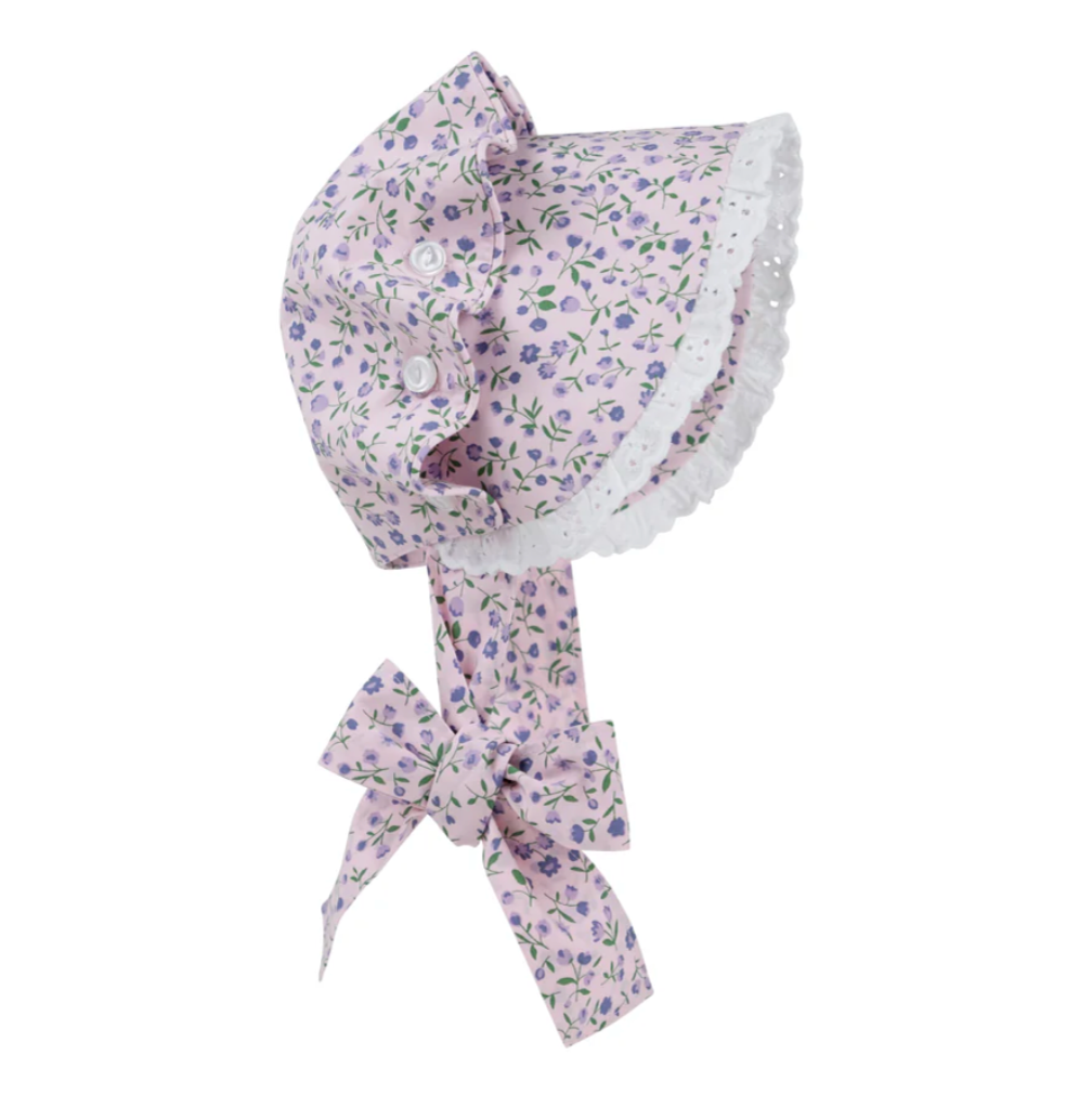 TBBC Bellefaire Bonnet Tuxedo Park Tulips Eyelet