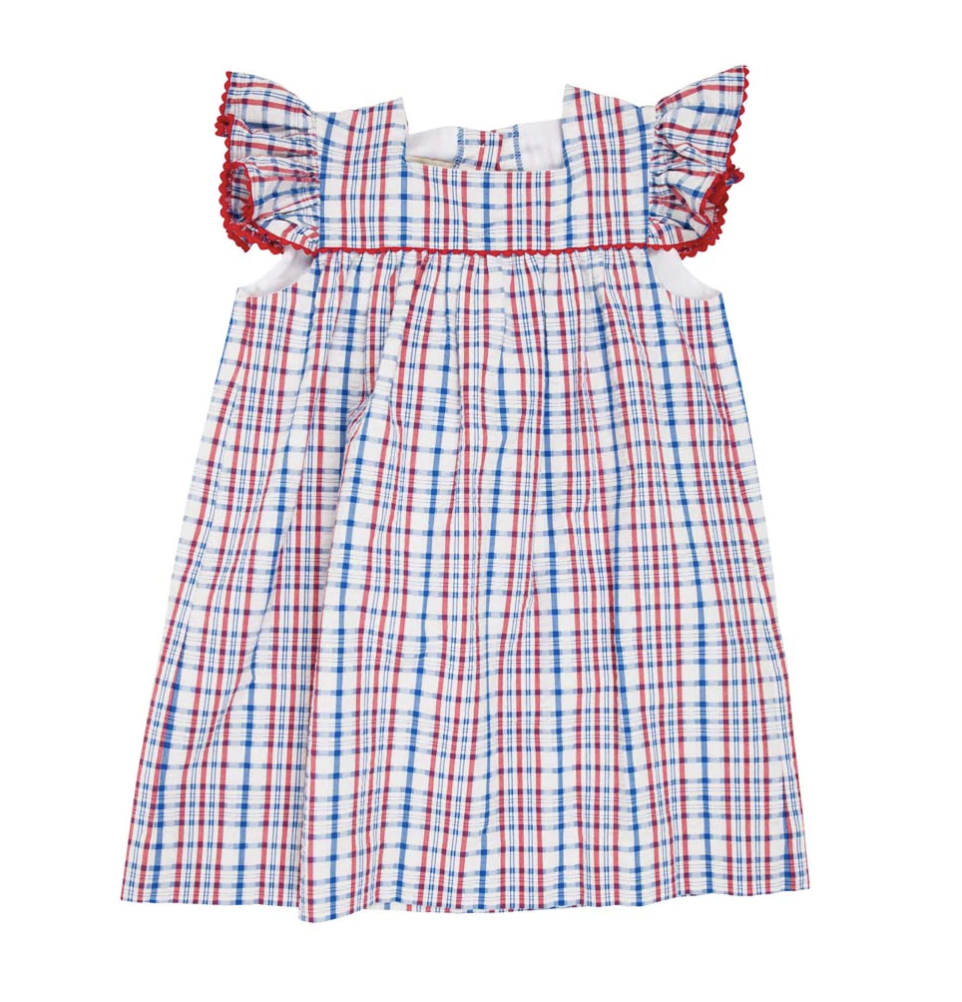 TBBC Rosemary Ruffle Dress Sewanee Seersucker