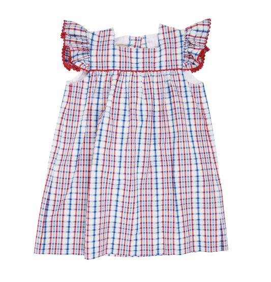 TBBC Rosemary Ruffle Dress Sewanee Seersucker